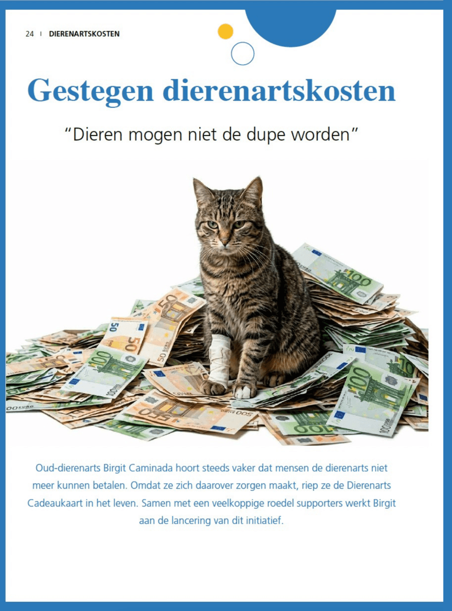 verschillende dieren afgebeeld met de Dierenarts Cadeaukaart